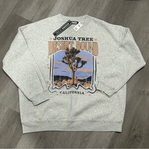 NWT Girl Dangerous Tilly’s Joshua Tree Sweatshirt Grey Size Large California